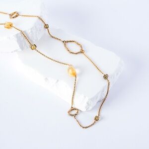 Alexis Bittar Gold Necklace with Crystal accents